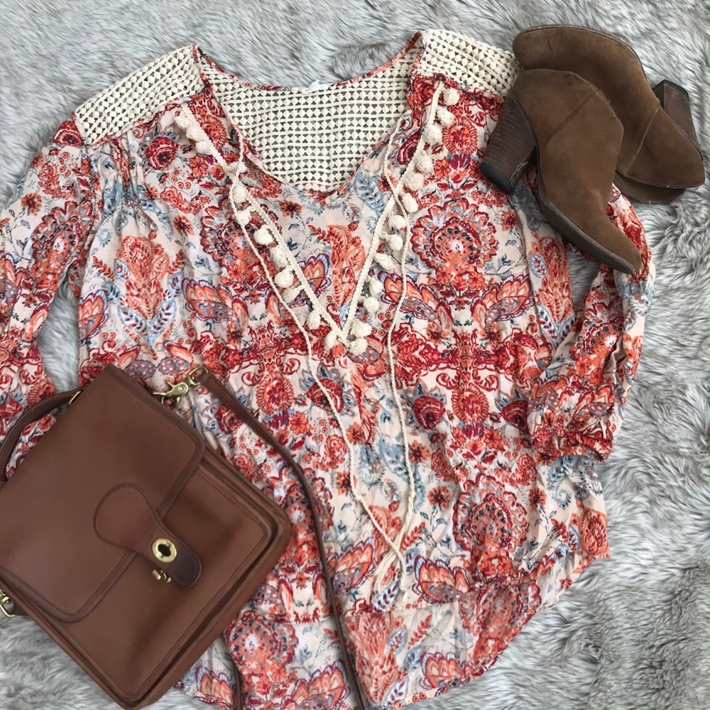 VICI Agave Tassel paisley blouse top